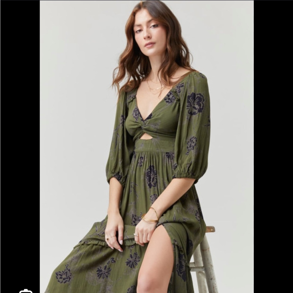 Jeannie Floral Twist Front Maxi Dress